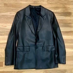 Zara Mens Vegan Leather Blazer